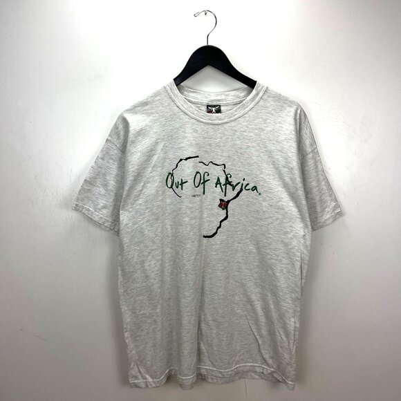 Vintage Out of Africa Kenya Nomadsaya Graphic Tee Large Gray Adult Unisex Fit - Picture 2 of 16